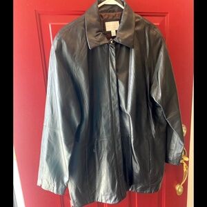 Genuine lamb skin leather jacket in black